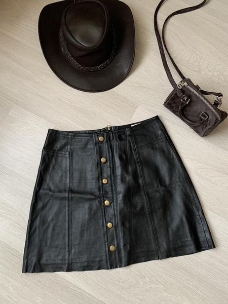 Women GUESS Skirt Black Leather 36 / S / 44