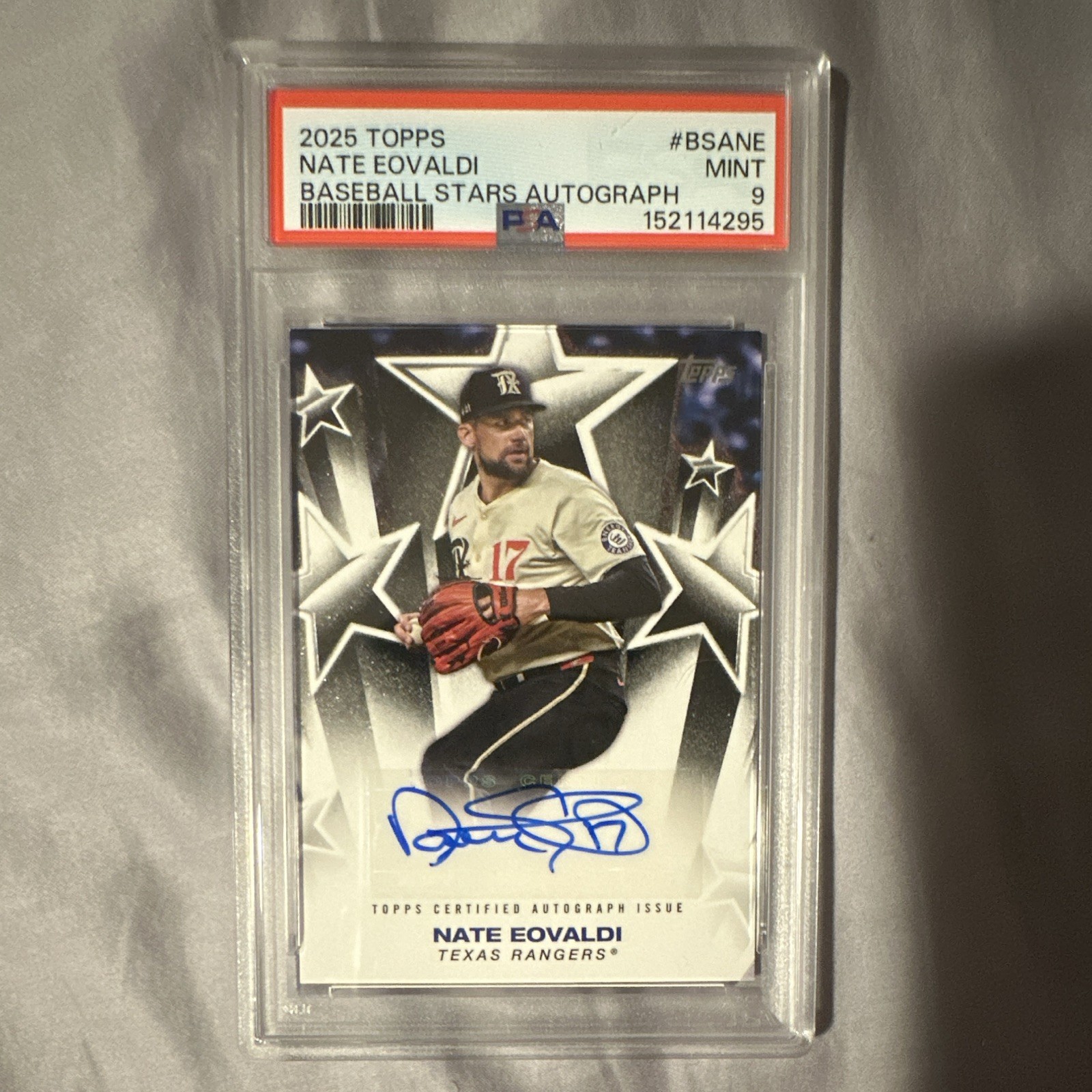 Topps 2025 Series 1 Baseball Stars Auto Nathan Eovaldi BSA-NE PSA 9 152114295