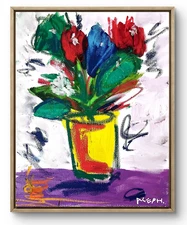 Original Art Purple Swoosh 14x11 Figurative Abstract Expressionist Art Painting