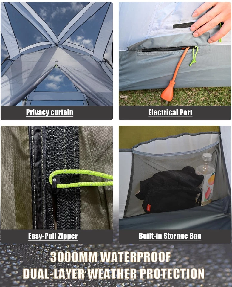 Tienda de campaña Three Bears para 6 personas 3000 mm impermeable de doble capa con divisores de habitación Foto 4 de 4