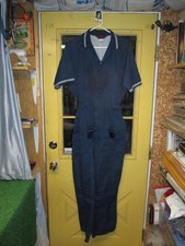 Vintage Para Suit Mens 42 Reg Navy Coveralls Short Sleeve Mechanic Work Wear