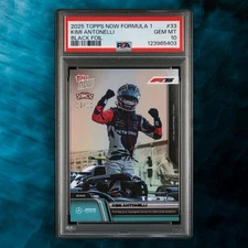 PSA 10 Black Foil /10 Bookend KIMI ANTONELLI 2025 Topps Now F1 Youngest Pole #33