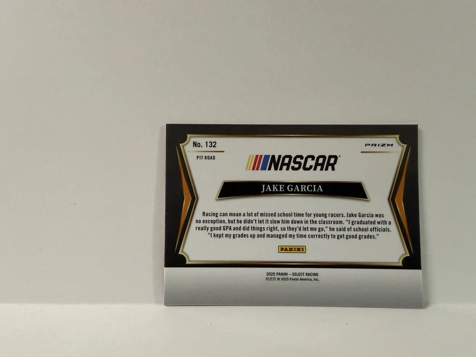 2025 Panini Select Racing - Pit Road - Jake Garcia #132 Refractor - Image 2 of 2