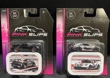 JADA Pink Slips Porsche 911 GT3 RS In Black & 911 GT3 Cup 992 In Chrome Lot Of 2