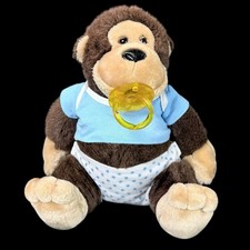 Baby Hugo 10" Plush Gorilla Monkey w/ Shirt Diaper Pacifier RARE Vintage 1985