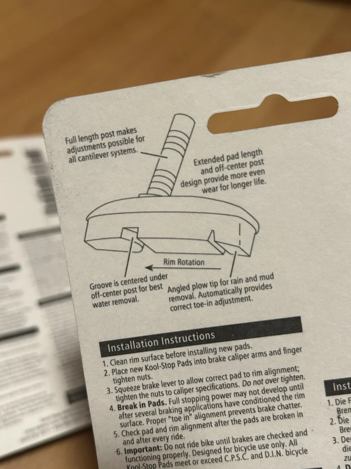Juego de 2 pastillas de freno voladizas Kool Stop Eagle postes sin rosca plateados años 90 MTB Foto 4 de 4