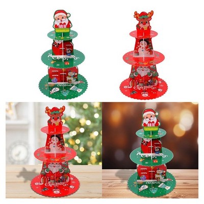 Weihnachten Dessert Ständer Kuchenturm Gebäck Servieren 3 Ebenen Kuchenständer
