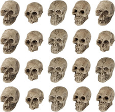 20 Pcs Miniature Skull Head Skeleton Table Decorations - Resin Skull Figurines f