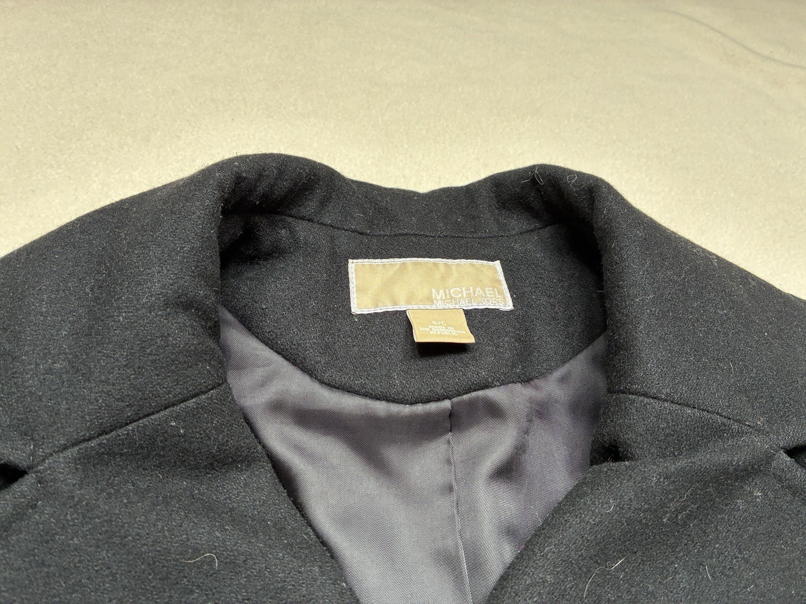 Michael Kors Black Collared Button Lined Double-B… - image 1