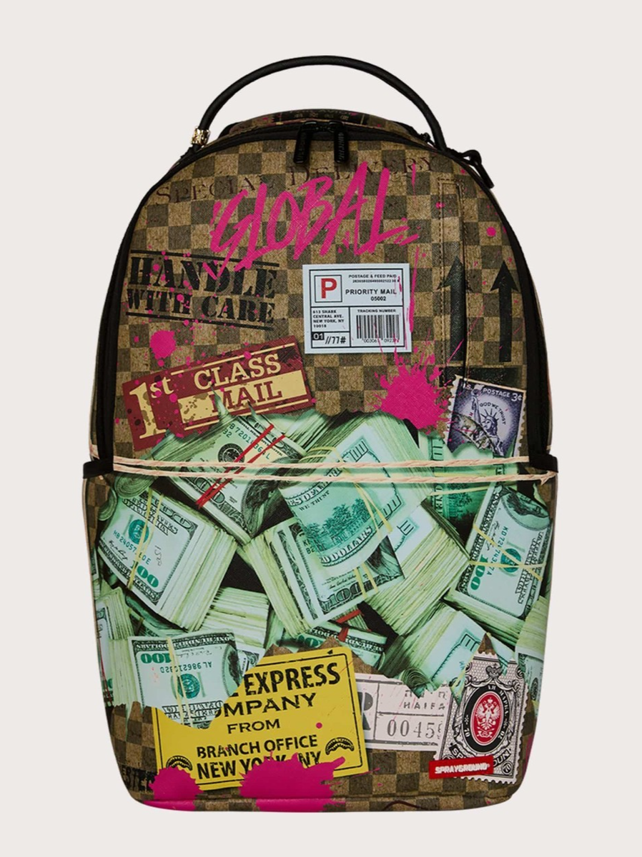 ［値下げ中！］レアSPRAYGROUND BACKPACK モノグラム Sprayground Torn Packing Remix Backpack🔥New Black Bookbag Large