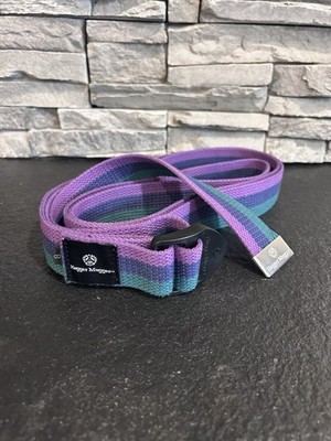Hugger Mugger 8 Cinch Cotton Yoga Strap Super Strong Cotton Quiet Striped EUC