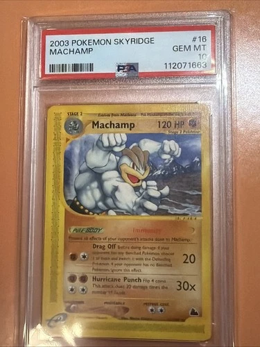 2003 Skyridge Machamp #16 Non-holo Rare Psa 10 LOW POP, SICK ART!