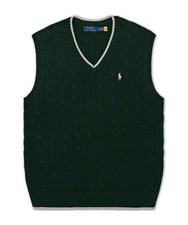 Genuine Polo Ralph Lauren Cable Knit Cotton Sweater Vest - Green