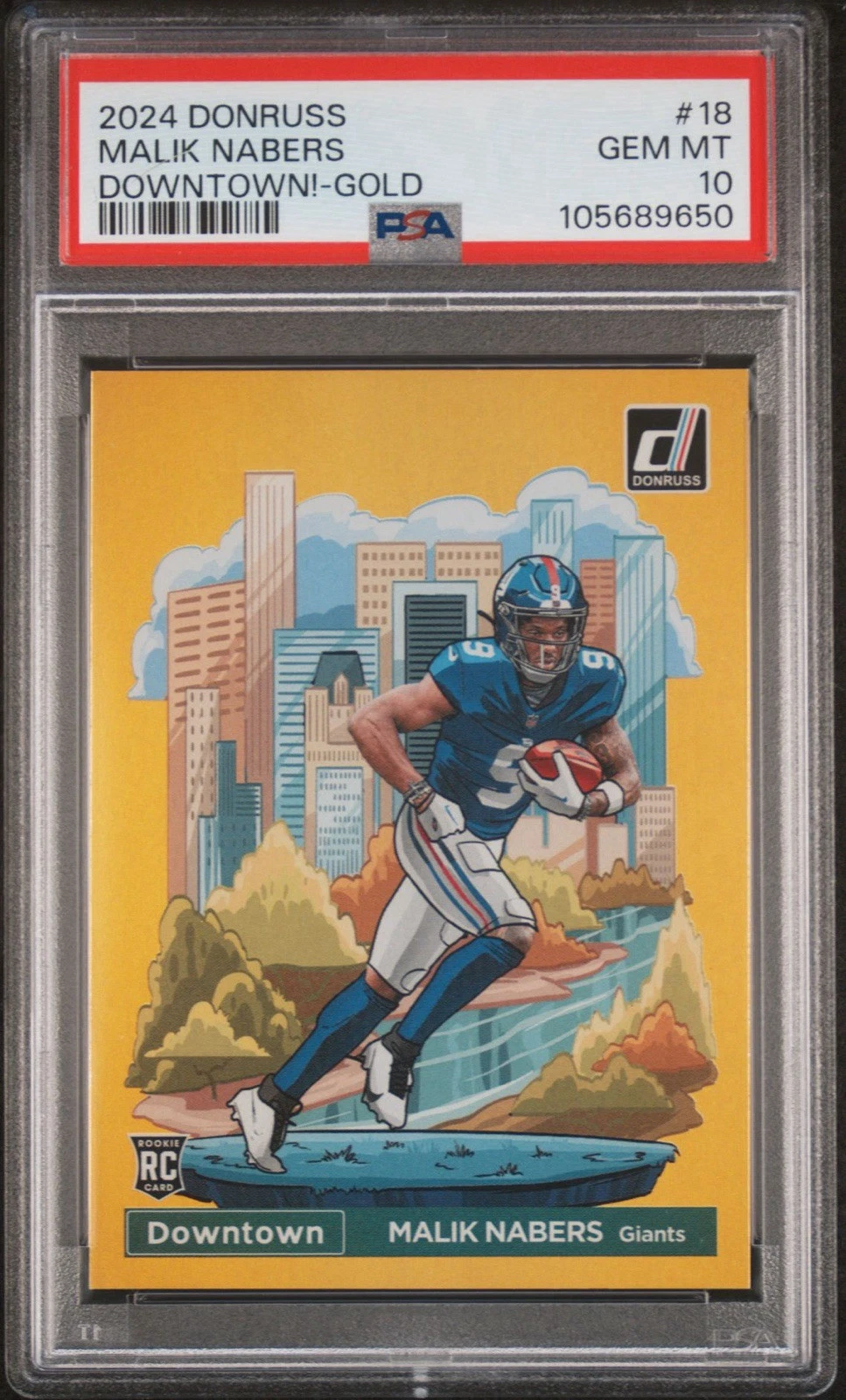 Malik Nabers Panini Donruss Downtown! #18 Gold