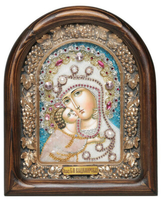 Orthodox Icon of Our Lady of Vladimir. Sanctified Icon Diveevo Russia