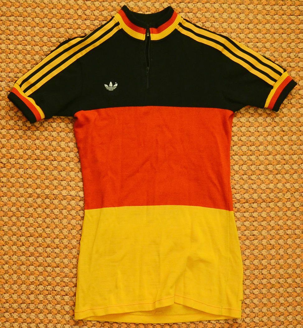 Germany, Deutschland, Vintage Wool Acrylic Cycling Jersey by adidas/erima
