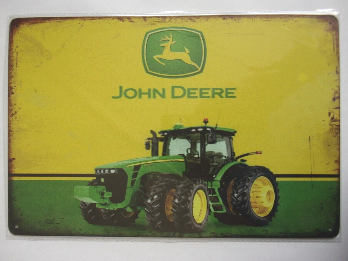 Plaque métal publicitaire 20x30cm bombée en relief : Tracteur Lanz