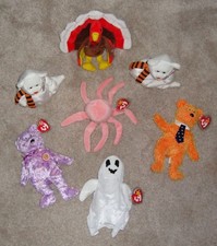 TY Beanie Babies - Lot of 7 - All new with slightly damaged/creased hang tags