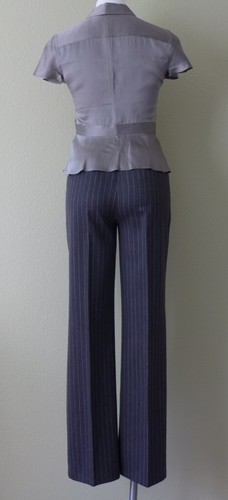 EMPORIO ARMANI (Made in ITALY) 100% Wool Pinstripe High rise Trousers Size 40 - Picture 3 of 18