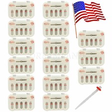15BOX Dental Oral Glass Screw Thread Resin Fiber Post Red Ring & Drill Red NEW