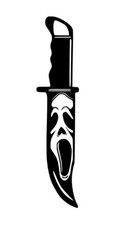 Ghost Face Vinyl Decal Sticker, Scream Mask, Halloween, Horror, Scary, 2x9 Inch 