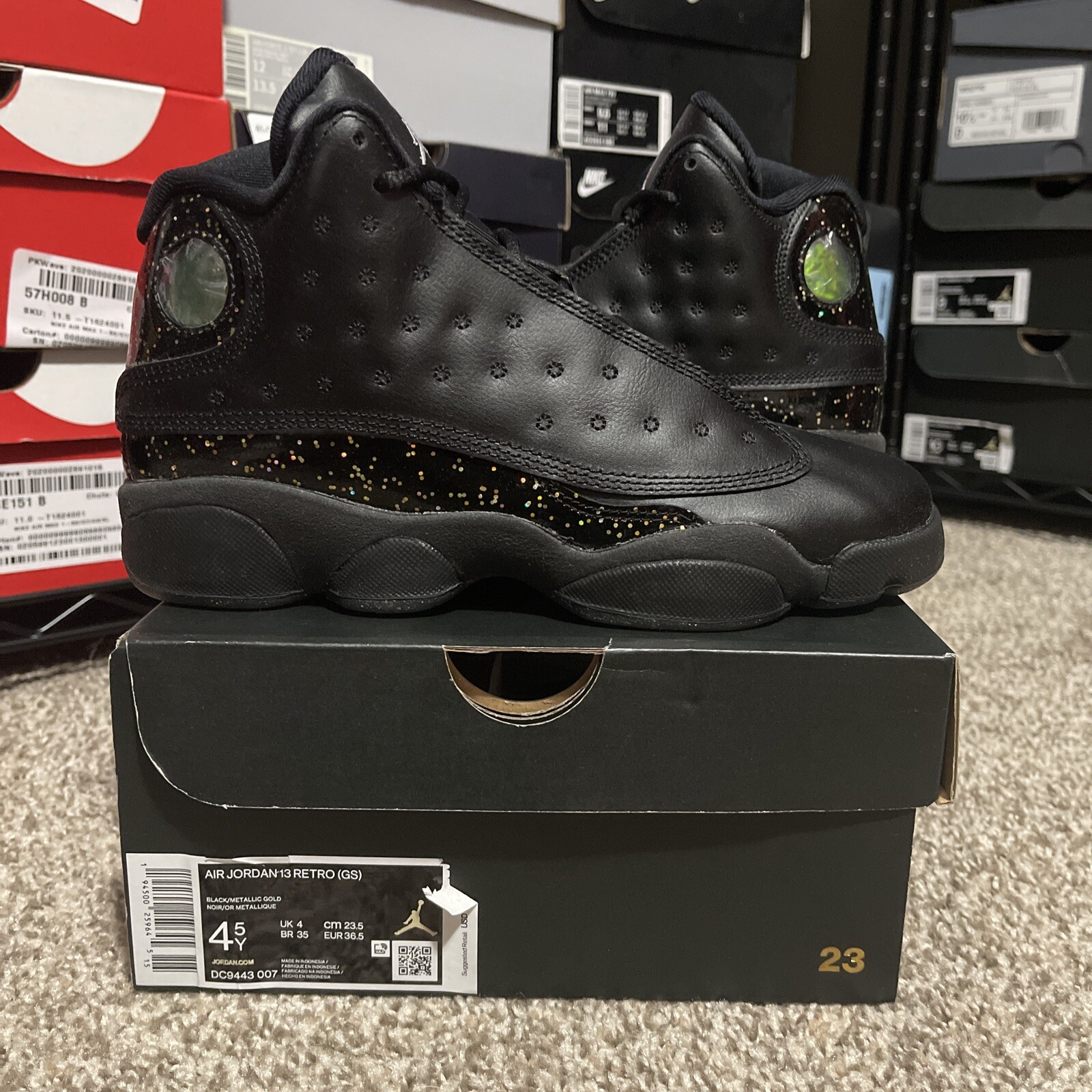 black leather jordan 13