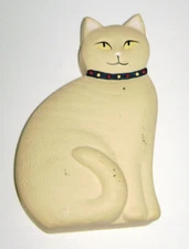 1990's Ceramic Pottery Cat Trinket Box Special Gifts by Crowning Touch Japan