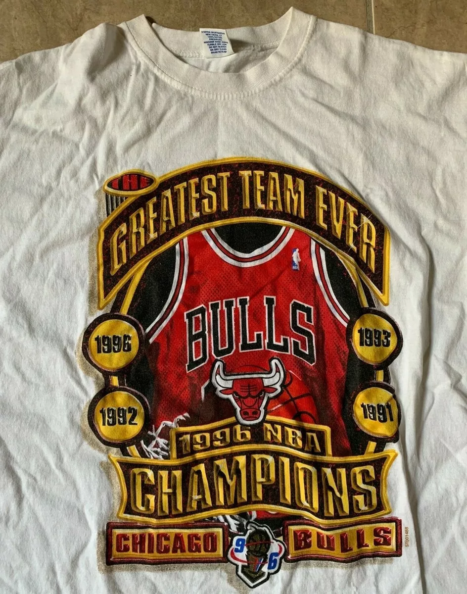 Vintage Chicago Bulls Starter Tee Shirt 1996 Size Large Made in USA