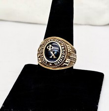 1970 UNIVERSITY OF ILLINOIS 10K GOLD LAB BLUE STONE CLASS RING,CHI PHI,SZ. 11