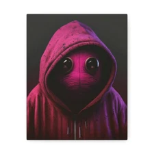 Pink Creature AI Generated art, Stretched Canvas
