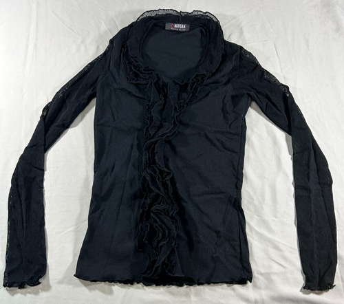 Morgan de Toi langärmliges lässiges schwarzes Spitzendesign für Damen