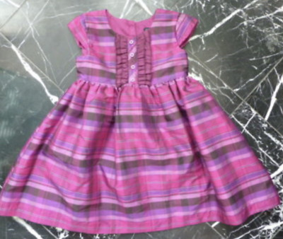 CARTER'S Floral Polka Dot Flamingo RUFFLE Gauze SHIFT Colorblock Girls DRESS 5 T