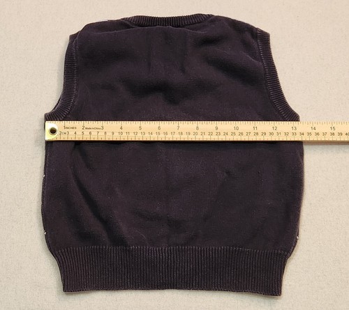 George Kids Knitted Boy Sweater Vest V-neck Color Navy/Blue/Tan Size 6 Unisex - Picture 5 of 5