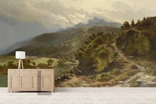 3D Mountain River Trees Self-adhesive Removeable Wallpaper Wall Mural Sticker 04