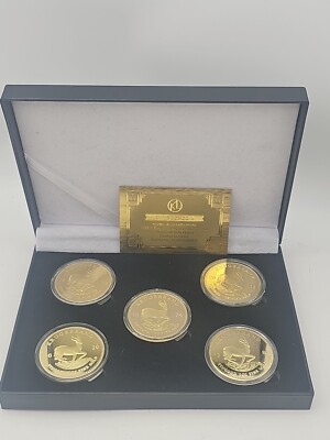 5x MÜNZEN 1978, 1974, 2013, 20, 67 1oz 24K Krügerrand GOLD Südafrika IN ETUI