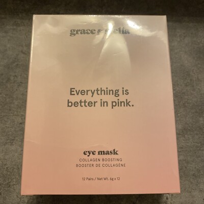 Grace & Stella everything better in pink collagen boosting eye mask 12 sets NIB