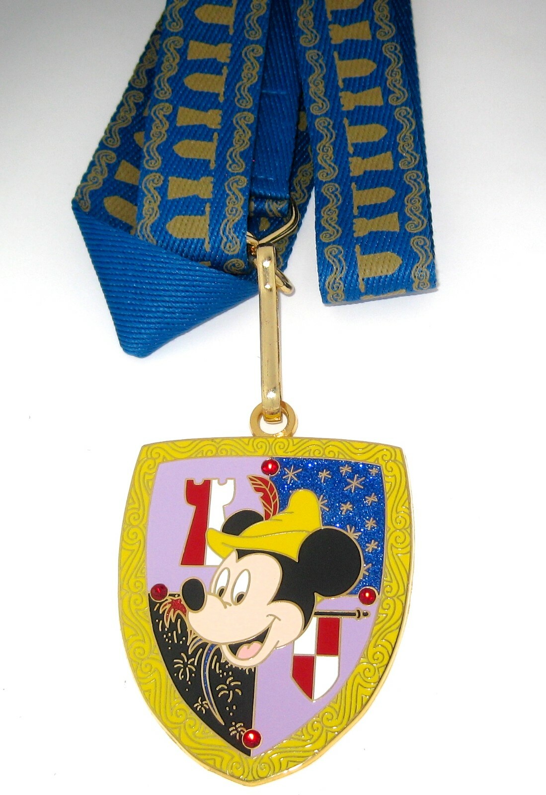 LE 500 Disney Pin LANYARD ✿ Mickey Mouse Heroes Crest Shield Lanyard+Medallion