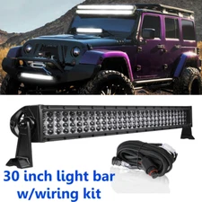 30Inch 4 Row LED Light Bar Spot Flood Combo Driving Lamp+Wiring Kit Front Truck