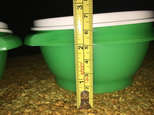 TUPPERWARE SERVALIER SERVING BOWLS SET-2 BOWL 2 SEAL 10 Oz-NEW Green White SEALs - Picture 6 of 8