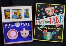 Vtg Put And Take Game in Box Schaper 203 Pink Plastic 1956 Spin And Win Old