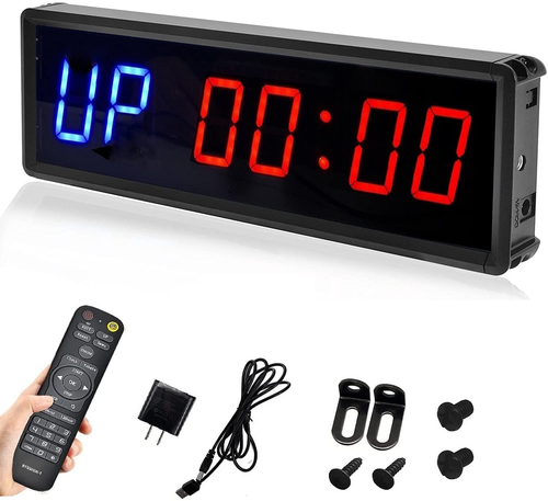 LED Interval Timer Count Down/Up Clock Stopwatch with Remote for Home Gym Fitnes
