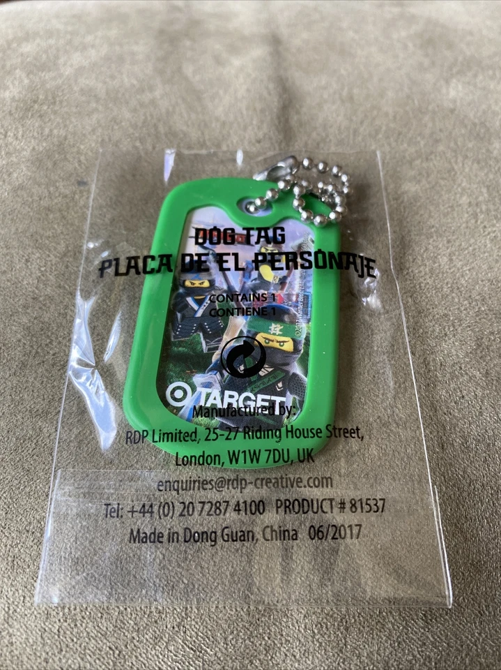 Etiqueta de perro de la película Lego Ninjago exclusiva de Target 06/2017. Edición limitada. Nuevo en paquete Foto 3 de 4