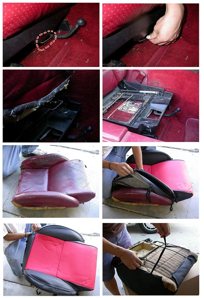 PAR DE FUNDAS DE ASIENTO PERSONALIZADAS TIPO CUERO NEGRO CHEVY CORVETTE C4 ESTÁNDAR 1994-1996 Foto 3 de 4