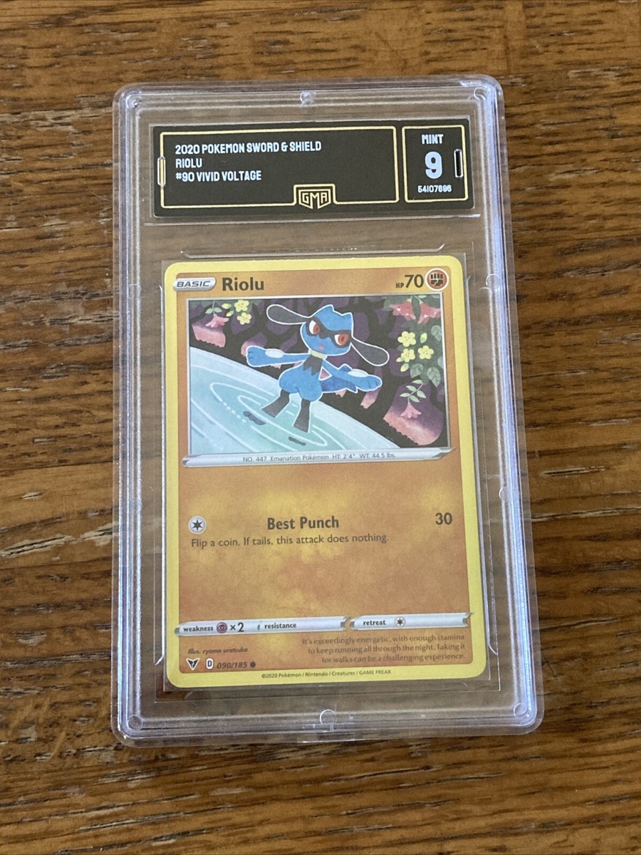 Riolu #90/185 Vivid Voltage Pokemon Common Card Graded 9 Mint GMA