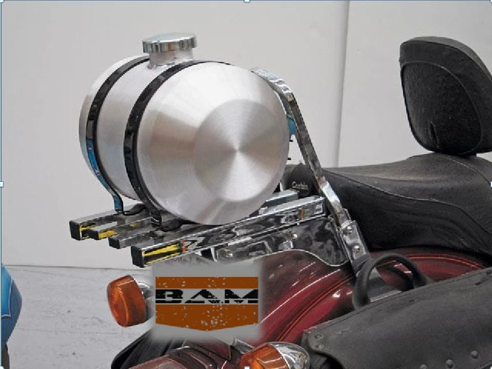 Spun Aluminum Gas Tank Motorcycle Auxiliary 3.25 Gallon Baffle Vent Tube