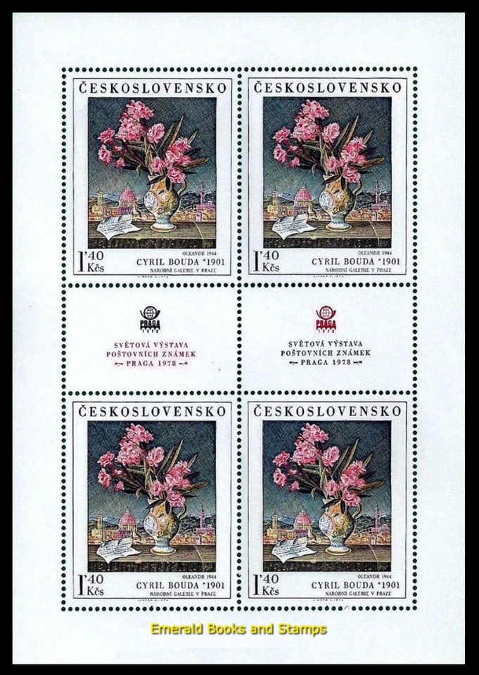 EBS Checoslovaquia 1976 - Arte - Pinturas florales - Michel 2351-2354 KB MNH** $40 Foto 3 de 4
