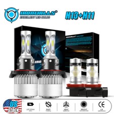 Faro LED H13 haz alto/bajo + bombillas antiniebla H11 para Ford Mustang Base 2005-2012