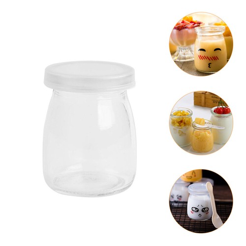 10 Pcs Milk Pudding Cup Simple Clear Jam Jars High Temperature