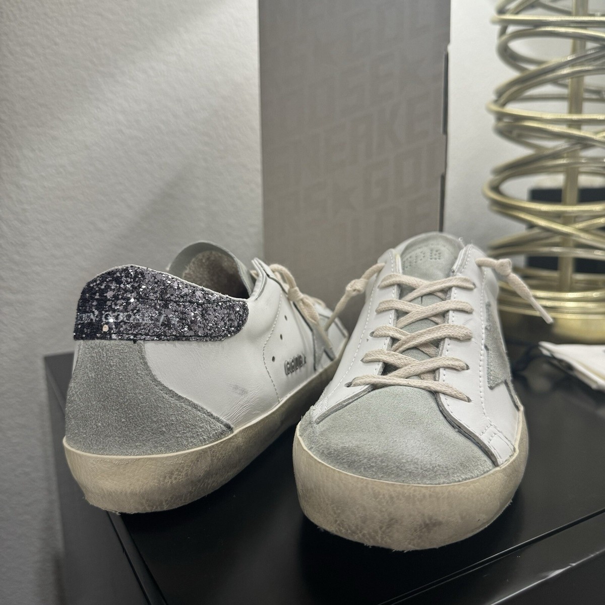 Golden Goose Superstar Mixed Leather Sneakers White/Gray 39 Golden Goose Superstar Mixed Leather Sneakers White/Gray 39