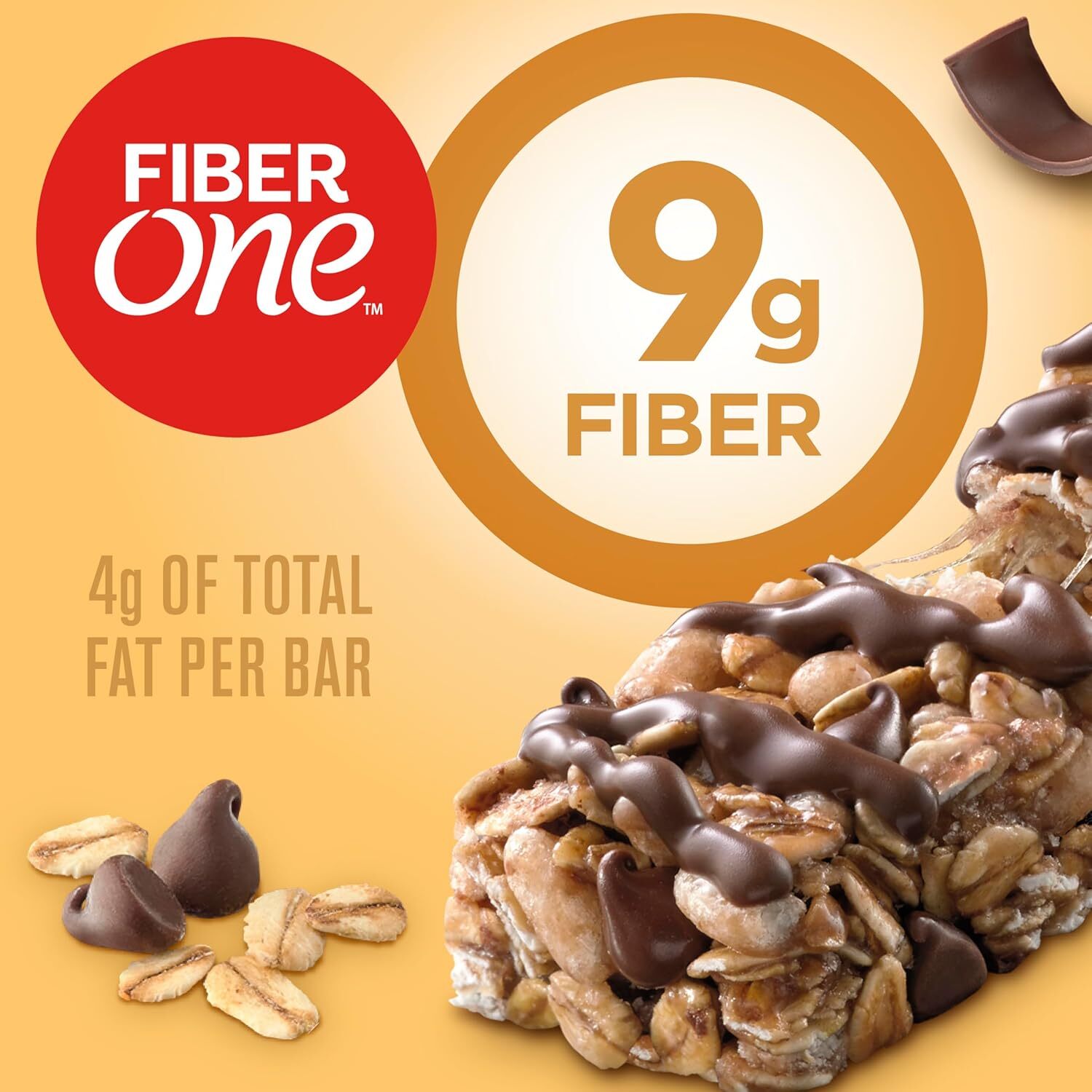 Fiber One Chewy Bars, Oats and Chocolate, Fiber Snacks, Mega Pack, 15 Ct, 21.2 o